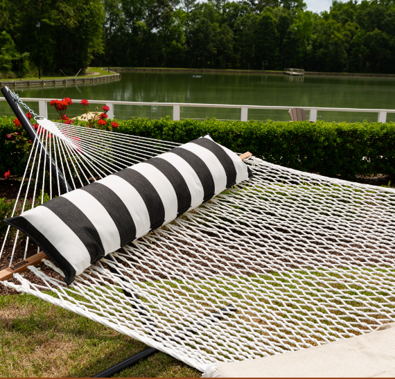 52" Long Hammock Pillow Sunbrella® Cabana Black The Patio Galaxy
