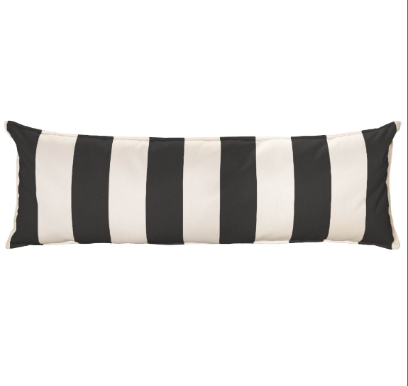 52" Long Hammock Pillow Sunbrella® Cabana Black The Patio Galaxy