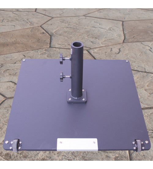 95 lb commercial grade patio umbrella stand Galtech 95 LBS Square Commercial Umbrella Base W/ Wheels