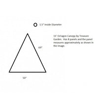 Treasure Garden 11' Replacement Umbrella Canopy With Double Wind Vent Description