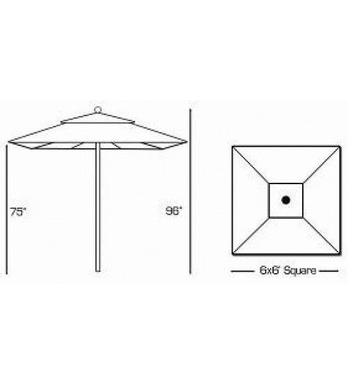 6x6 square patio umbrella Galtech 762