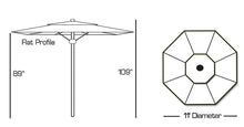 Galtech 781SR - 11 FT Commercial Aluminum Market Umbrella