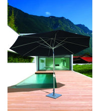 Galtech 779 - 8x11 FT Oval Deluxe Auto Tilt Patio Black Umbrella