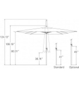 Treasure Garden 8'X11' Rectangular Umbrella Replacement Canopy Sketch