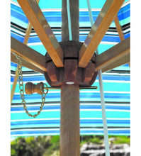 Galtech  9 FT Wood Market Umbrella With Pulley Lift and 8 Ribs