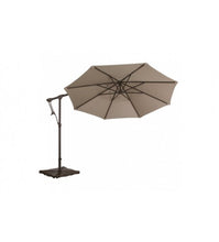 10' Octagon Cantilever Air White Umbrella - O'bravia Polyester Fabric with 8 Ribs