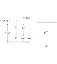 Treasure Garden 120 LBS Steel Base - Square With Casters Sketch