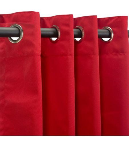 Sunbrella Outdoor Curtain With Nickel Grommets - Canvas Jockey Red