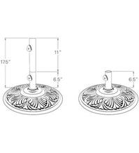 Classic Cast Iron 50 LBS Umbrella Base Sketch