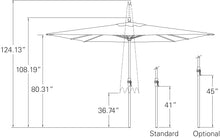 Treasure Garden 8x11' Rectangular Crank Lift Market Umbrella - FRAME ONLY