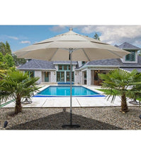 Allure Series 11' Octagon Fiberglass Ribs White Umbrella With Stainless Steel Pole