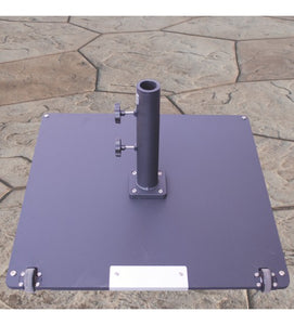 heavy duty commercial patio umbrella base Galtech 95 LBS Square Commercial Umbrella Base W/ Wheels