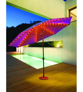 Galtech 986 - 11 FT Auto Tilt Patio Umbrella W/ L.E.D. Lights