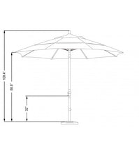 Sun Master 11' Round Fiberglass Collar Tilt Umbrella Sketch