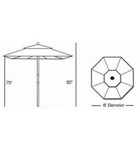 Galtech 111/211 - 6 FT Café Umbrella Sketch