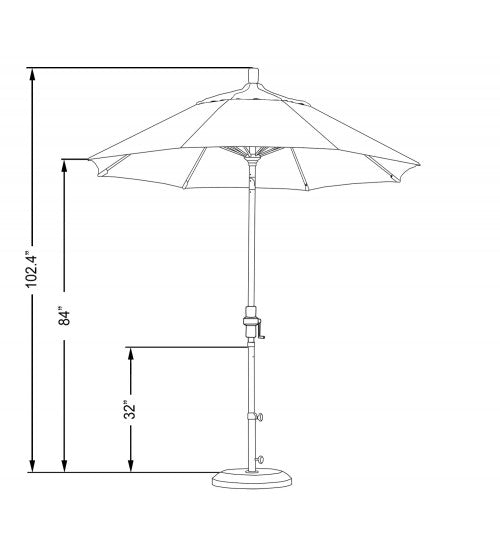 California Umbrella 7.5-ft Auto-tilt Market Patio Umbrella
