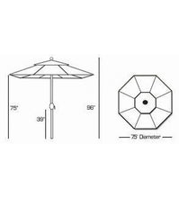 Galtech 727 - 7.5 FT Deluxe Auto Tilt Patio Umbrella Sketch