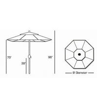 9 FT Deluxe Auto Tilt Patio Umbrella Sketch
