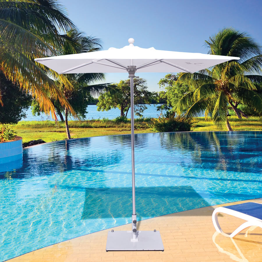 6-7 foot patio umbrellas ABCCANOPY Outdoor Solar Umbrella 7.5FT with 32 LED Lights 6 Ribs Recommended maintenance Galtech 762 6x6' Commercial Manual