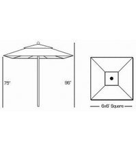 Galtech 6x6 FT Square Commercial Patio Umbrella Sketch