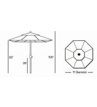 Galtech 789 - 11 FT Deluxe Auto Tilt Patio Umbrella  Sketch