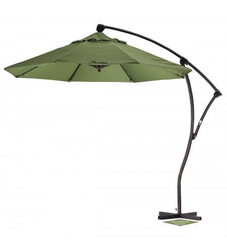 9' Round Offset Patio Green Umbrella - Sunbrella