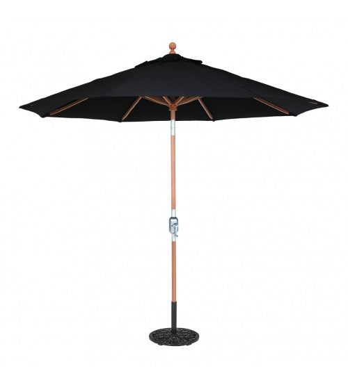 9 black patio umbrella wood pole Galtech 537