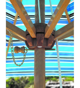Galtech 9' Wood 8 Ribs Market Umbrella With Pulley Lift 