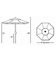 Galtech 936 - 9 FT Auto Tilt Patio Umbrella Sketch