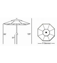 11 FT Auto Tilt Patio Umbrella Sketch