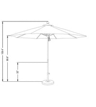 Venture Series 7.5' Octagon Fiberglass Commercial Grade Umbrella Sketch