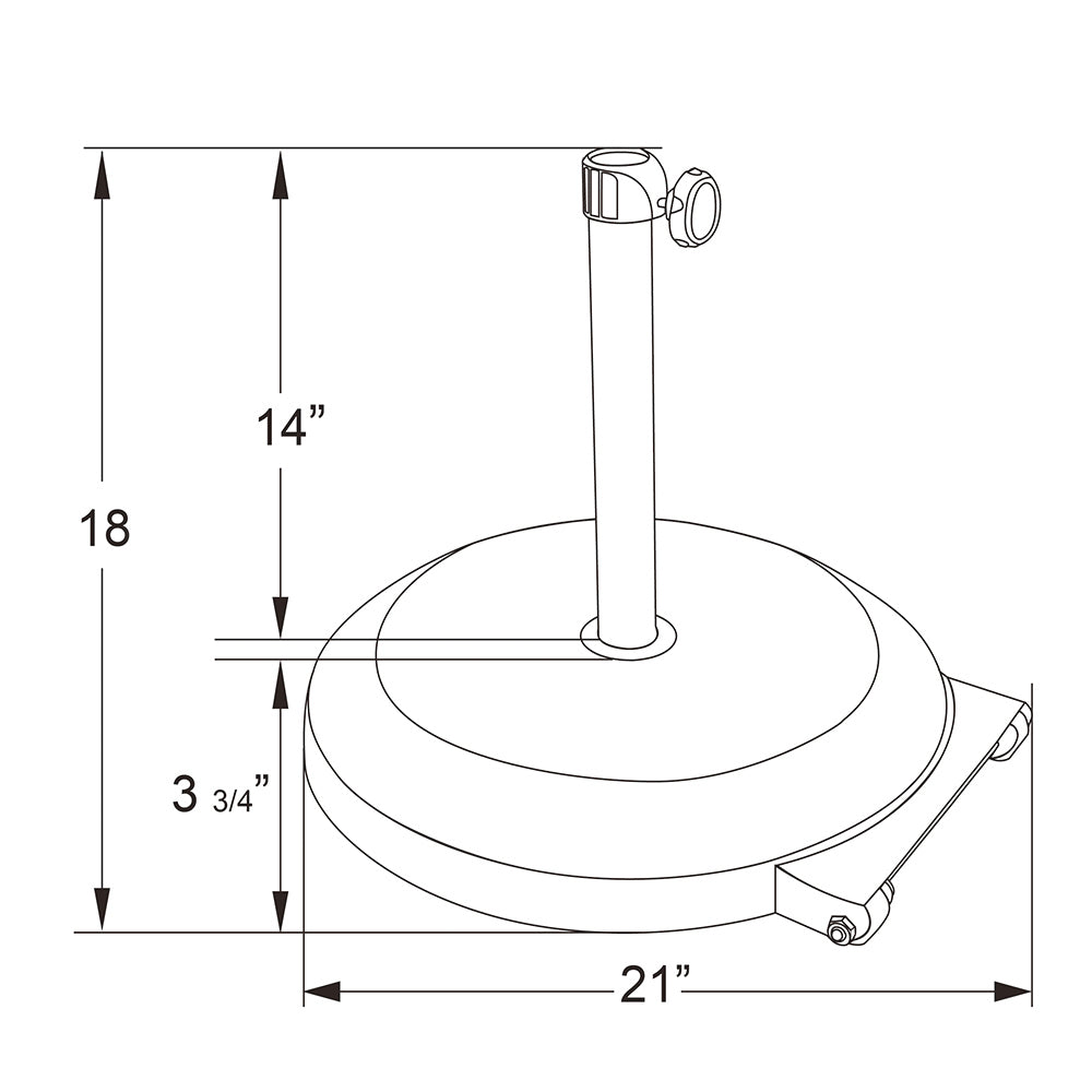 75lb Concrete Umbrella Base with Steel Cover Black