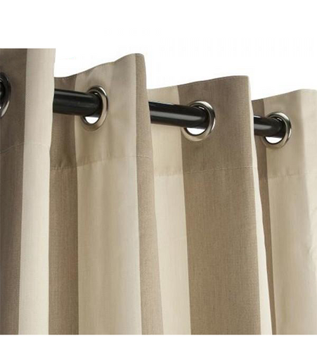 Sunbrella Outdoor Curtain With Nickel Grommets - Regency Sand