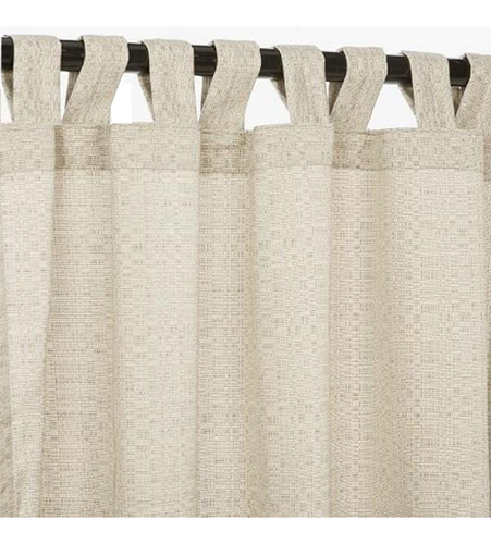 Sunbrella Outdoor Curtain With Tabs - Linen Silver