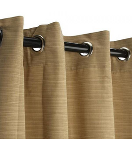 Sunbrella Outdoor Curtain with Nickel Grommets - Dupione Bamboo