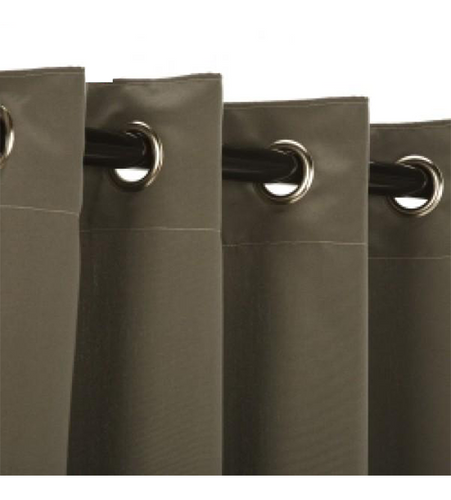 Sunbrella Outdoor Curtain With Stainless Steel Grommets - Canvas Charcoal