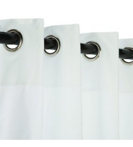 Sunbrella Outdoor Curtain With Nickel Grommets - Canvas White