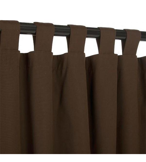 Sunbrella Outdoor Curtain With Tabs - Bay Brown