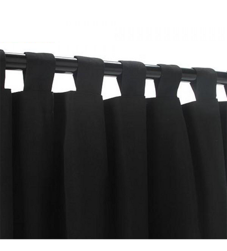Sunbrella Outdoor Curtain With Tabs - Black