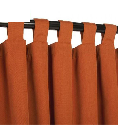 Sunbrella Outdoor Curtain With Tabs - Rust