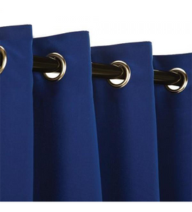 Sunbrella Outdoor Curtain With Nickel Grommets - True Blue