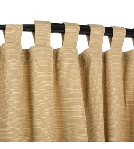 Sunbrella Outdoor Curtain With Tabs - Dupione Bamboo