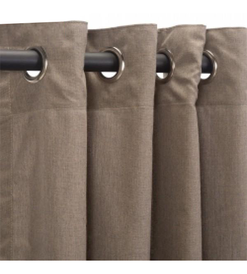 Sunbrella Outdoor Curtain With Nickel Grommets - Cast Shale