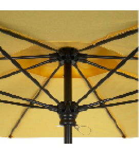 7.5' Square Pulley Aluminum Umbrella with Flexible fiberglass ribs with molded nylon joints, hubs and end tips