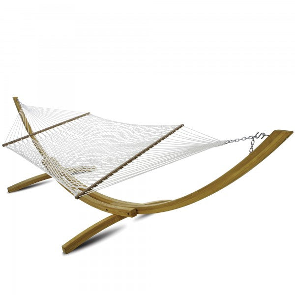 Deluxe White Polyester Rope Hammock