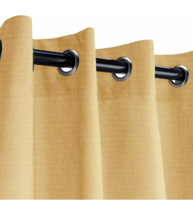 Sunbrella Outdoor Curtain with Nickel Grommets - Canvas Brass