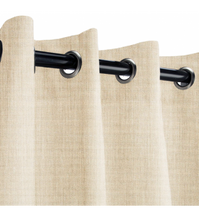 Sunbrella Outdoor Curtain with Nickel Grommets - Canvas Flax