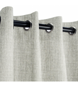 Sunbrella Outdoor Curtain with Nickel Grommets - Canvas Granite