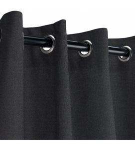 Sunbrella Outdoor Curtain with Nickel Grommets - Raven Black