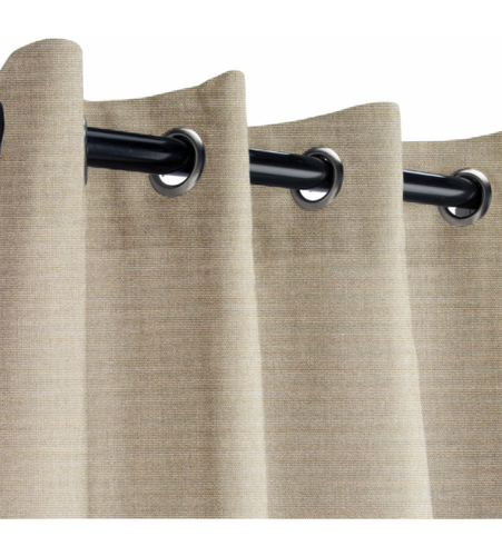 Sunbrella Outdoor Curtain with Nickel Grommets - Canvas Taupe